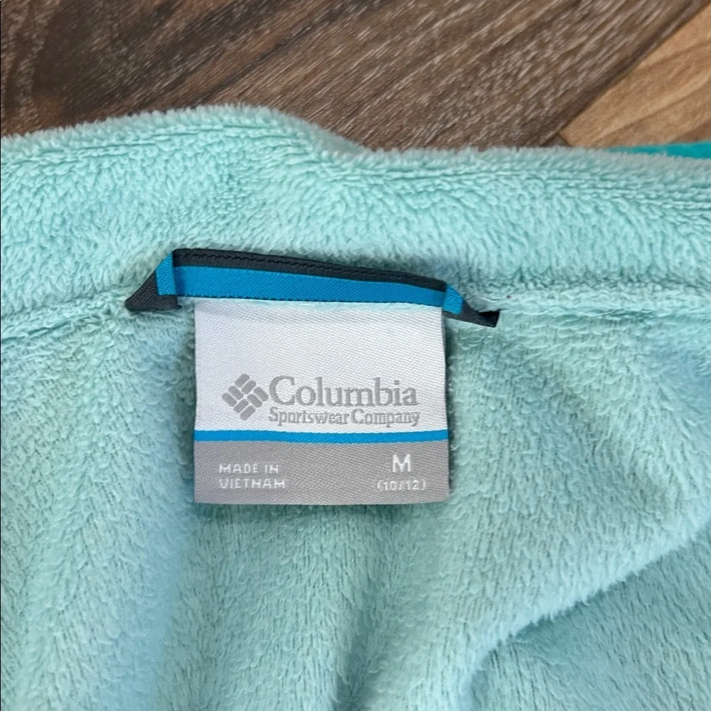 Columbia Light Blue/Turquoise Zip Fleece Jacket Girls Medium(10/12)